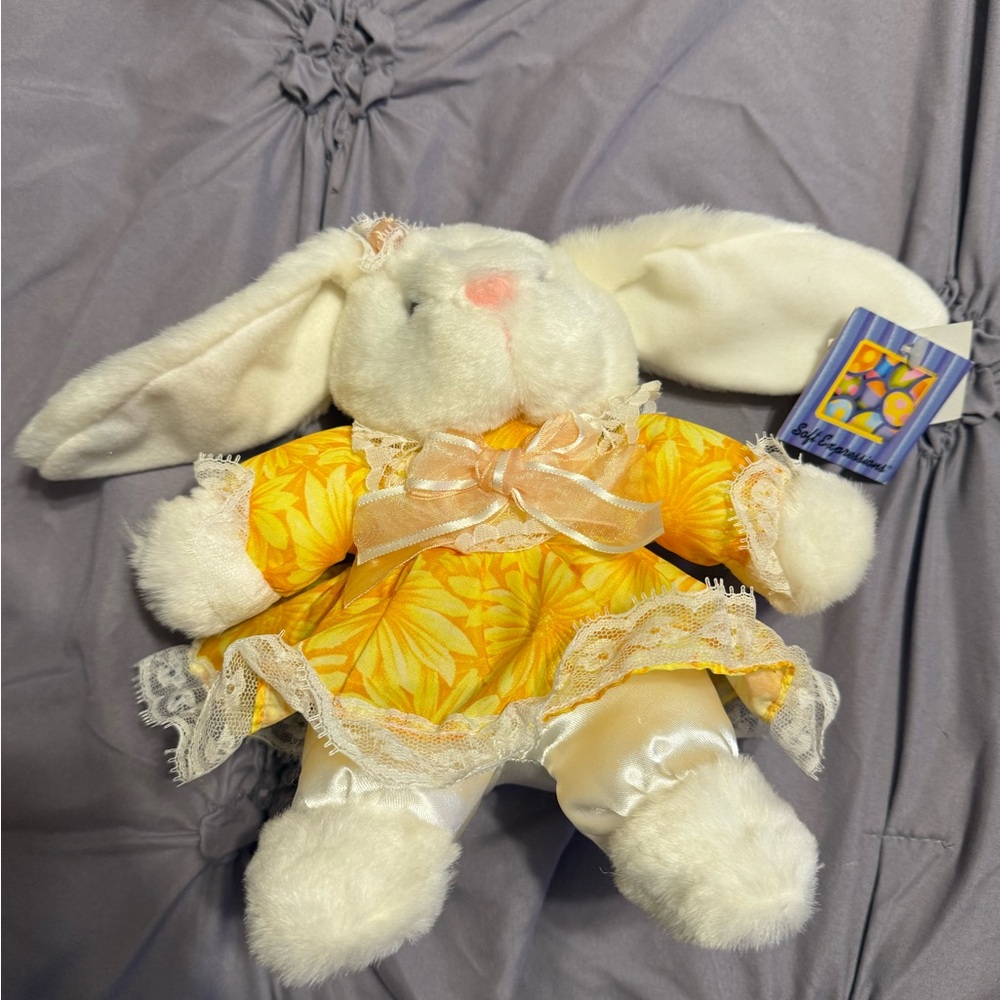Soft Expressions Easter Bunny Rabbit Plush Stuffed Animal 12” Toy Vintage 90s